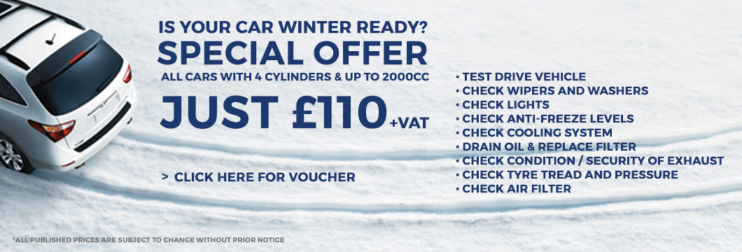 Winter Car Service Special Offer Coupon Voucher for London